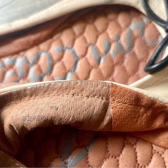 SAM EDELMAN Beatrix Cream Black Studded Spike Round Toe Bow Ballet Flats - Picture 10 of 10